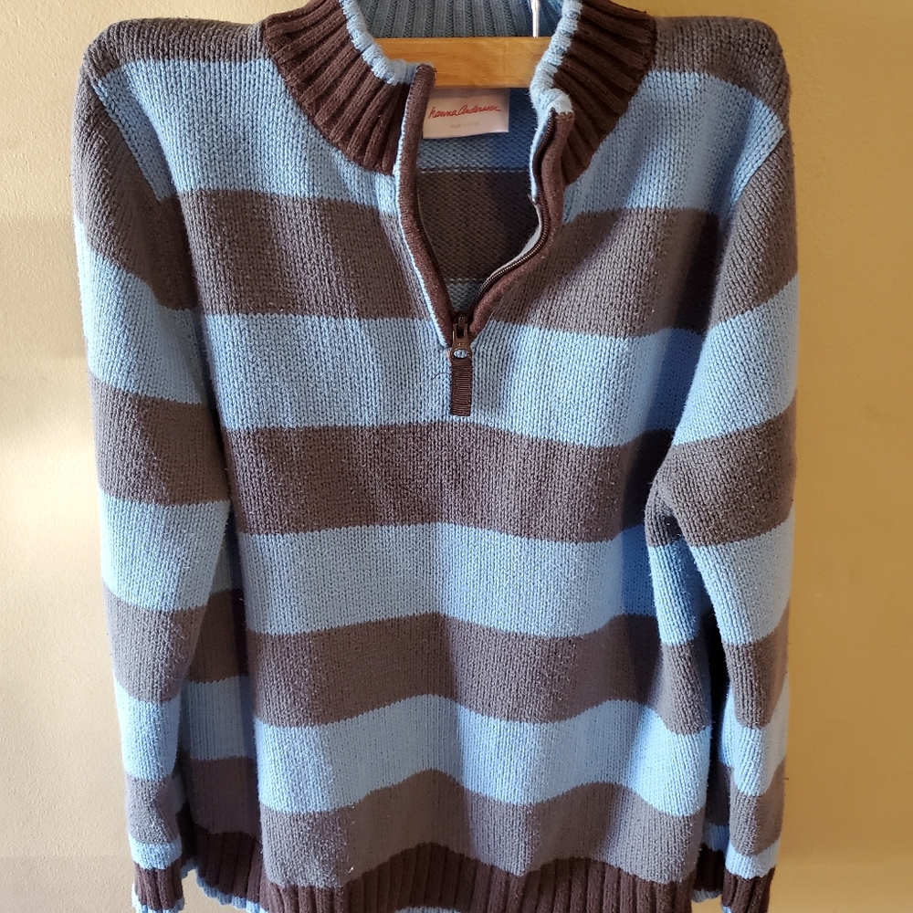 Hanna Andersson 3/4 zip boys sweater